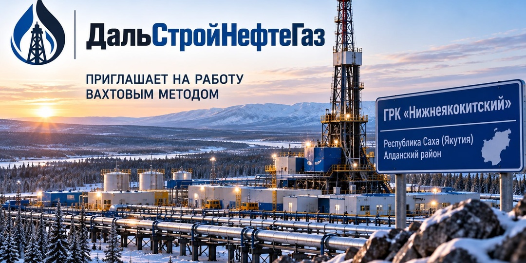 ООО «ДальСтройНефтеГаз» приглашает на работу вахтовым методом на участке ГРК «Нижнеякокитский» в Республике Саха (Якутия), Алданский район