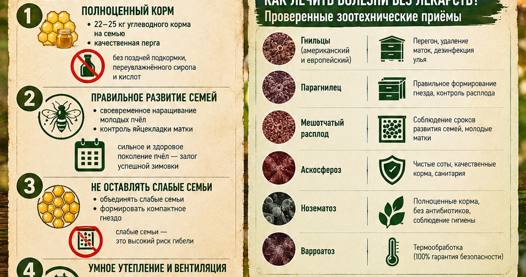 Зоотехнические методы борьбы с болезнями пчел