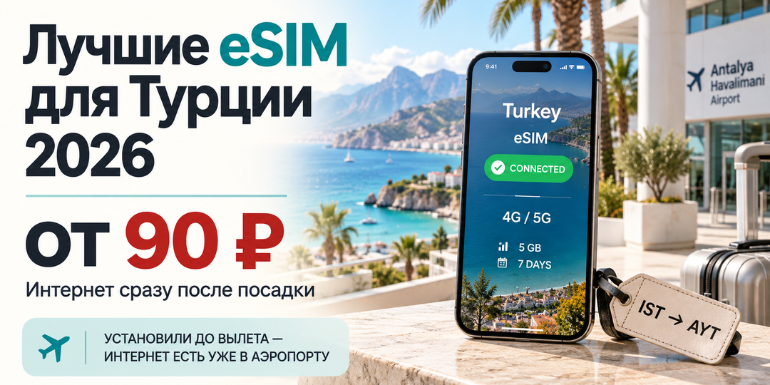 Лучшие eSIM для Турции 2026: сколько стоит интернет и какой сервис выбрать