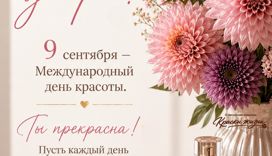 Красота спасет мир, а классные открытки — поднимут настроение! 9 сентября — Международный день красоты!
