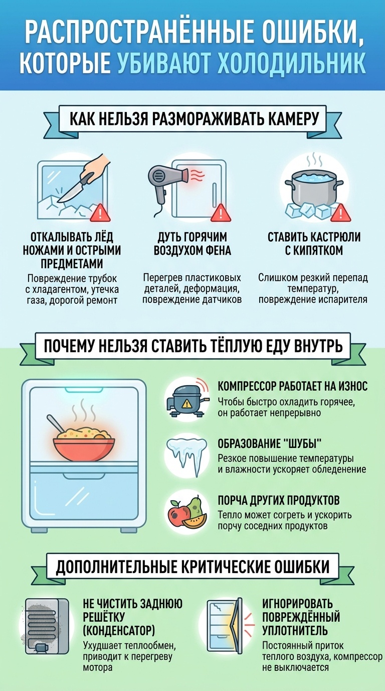 2 капли на тряпку — и наледи нет: проверенный способ забыть о частой разморозке холодильника