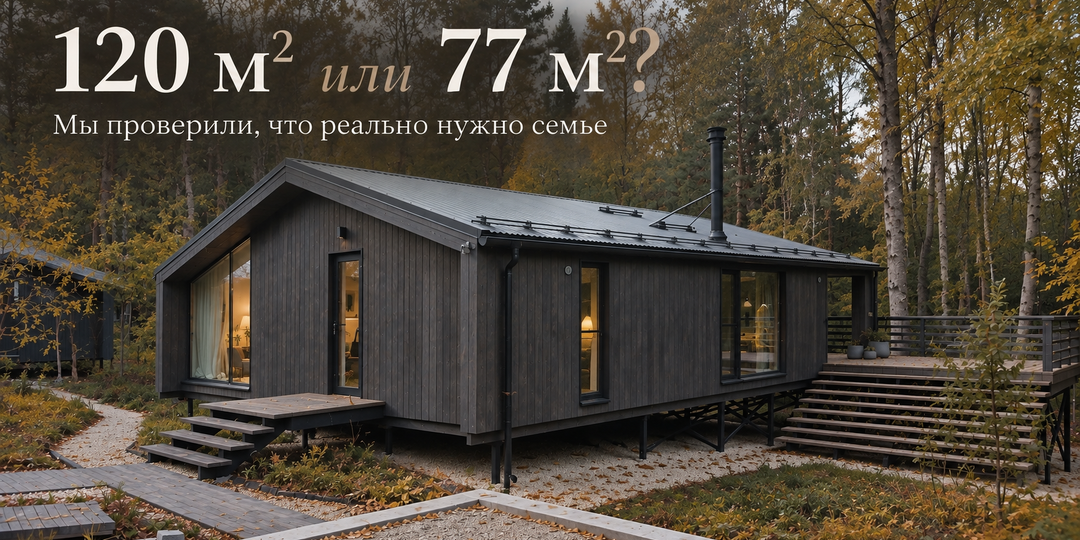 Мы хотели дом 120 м². Потом увидели, что помещается в 77 м²