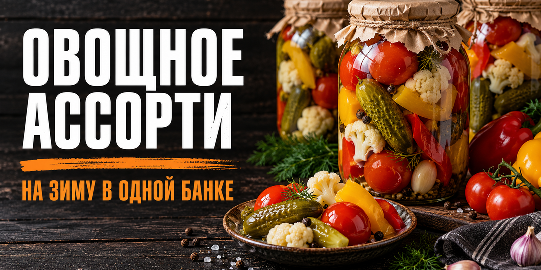 Овощей осталось понемногу — собираю все в одну банку на зиму