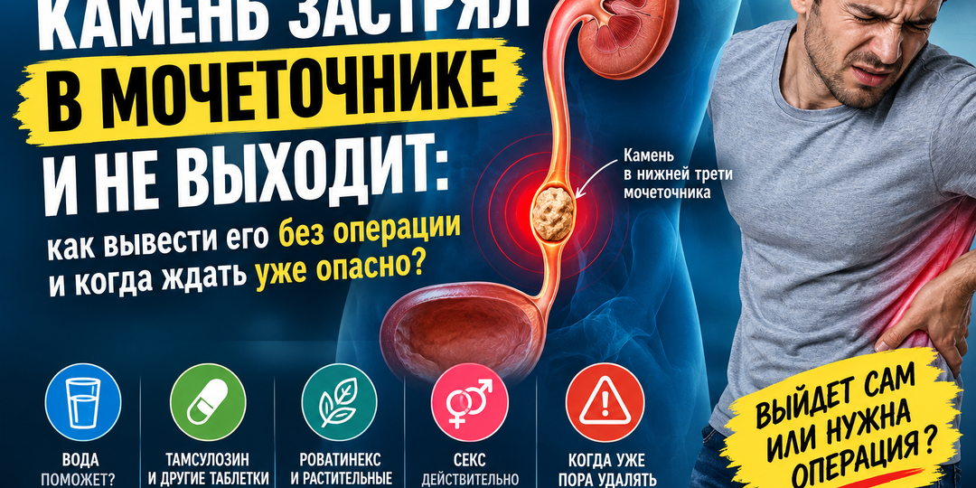 Камень застрял в мочеточнике и не выходит: как вывести его без операции и когда ждать уже опасно?