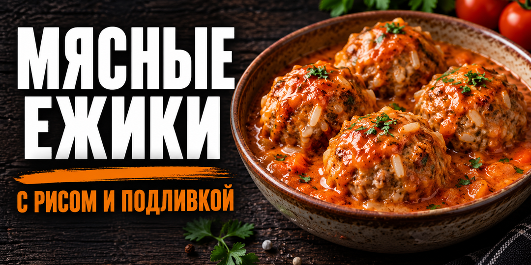 Мясные ежики с рисом и подливкой — простой домашний рецепт