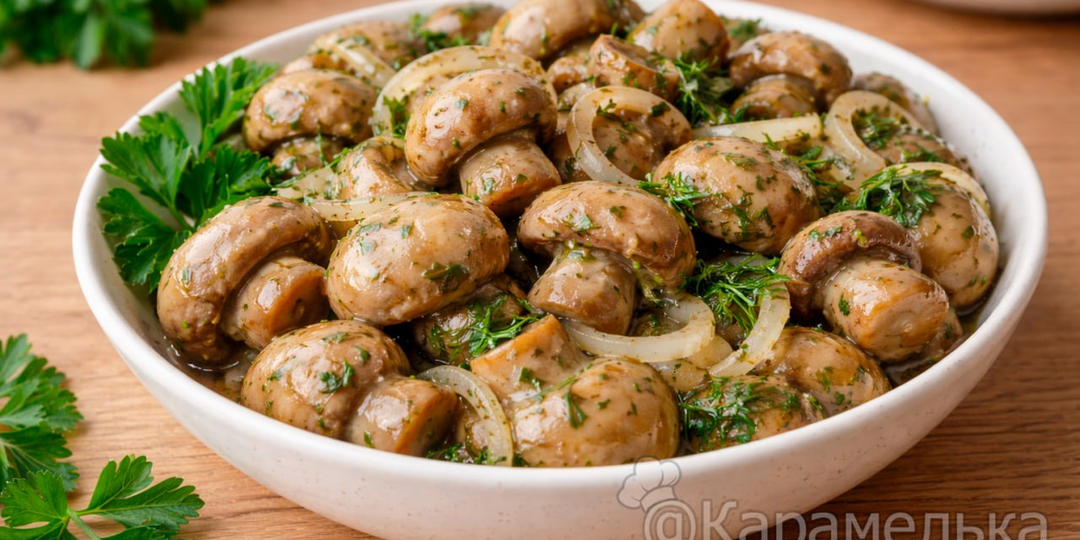 Маринованные шампиньоны за сутки: ароматная закуска, от которой трудно оторваться