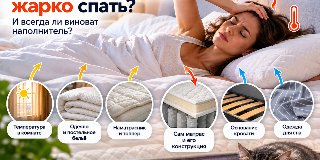 Почему на матрасе жарко спать: 7 причин и что делать, если ночью становится жарко