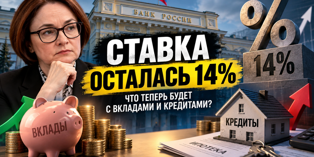 ЦБ сохранил ключевую ставку 14%: что теперь будет с вкладами, кредитами и ипотекой