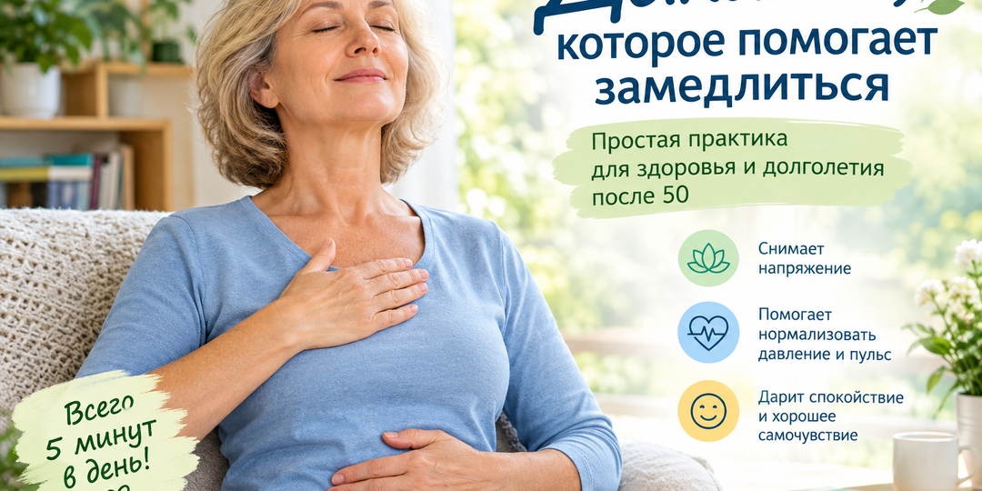 Дыхание, которое помогает замедлиться: простая практика после 50