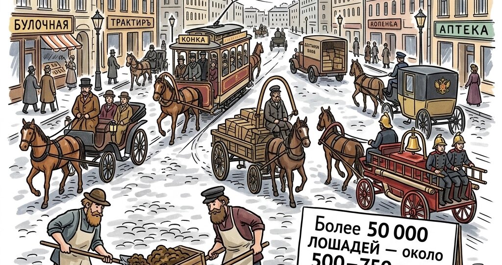Тайная утилизация: куда исчезали навоз, мусор и мёртвые лошади старого Петербурга