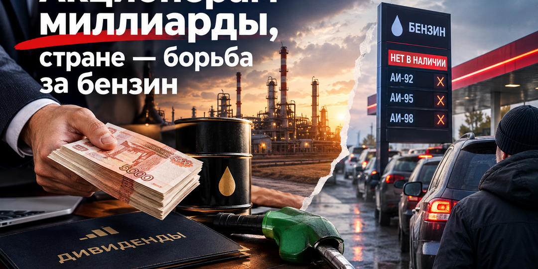 Почти полтриллиона дивидендов — а бензин стране приходится спасать запретами