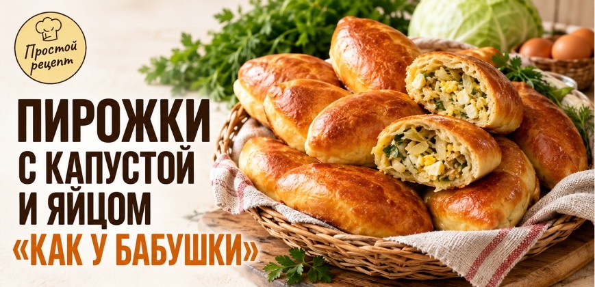 Пирожки с капустой и яйцом «Как у бабушки»: то самое дрожжевое тесто, которое не черствеет 3 дня. Секрет опары + 3 ошибки