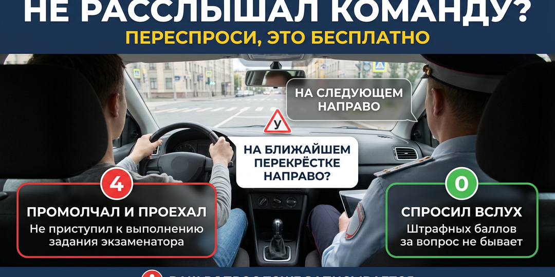 Что делать, если вы не расслышали или не поняли команду экзаменатора