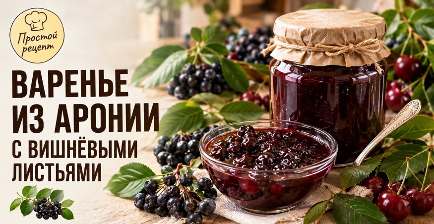 Варенье из аронии с вишнёвыми листьями: рубиновое, густое, которое все принимают за вишнёвое. Секрет, чтобы ягоды не сморщились + 3 ошибки