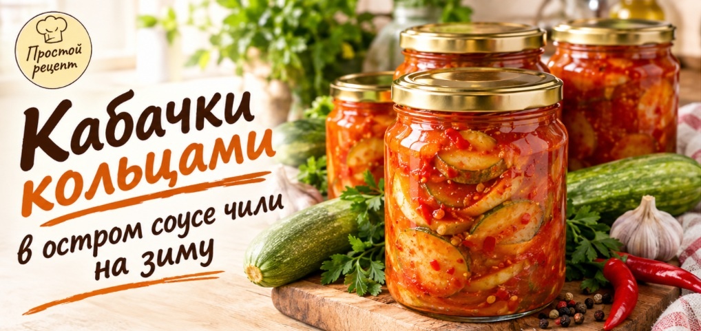 Кабачки кольцами в остром соусе чили на зиму: хрустящие, пикантные и не превращаются в кашу! Секрет «запечатывания» + 3 ошибки