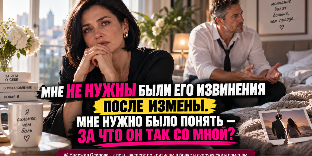 Мне не нужны были его извинения после измены. Мне нужно было понять — за что он так со мной?