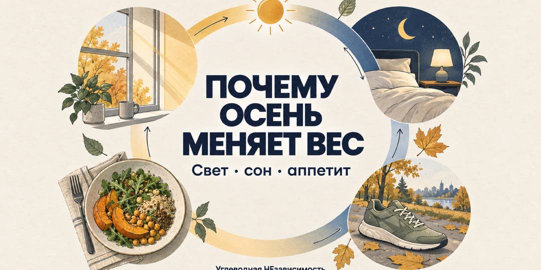 Почему осенью вес ползёт вверх: свет, сон и аппетит