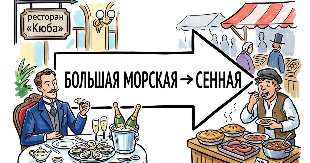 «Общепит» для бедных и богатых: что ели петербуржцы XIX века