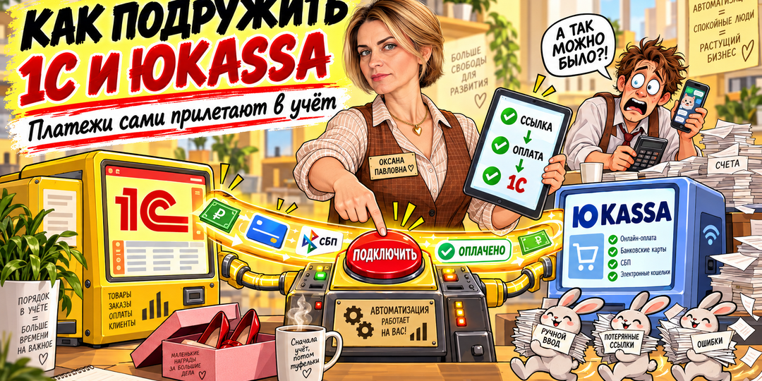 Ссылки на оплату из 1С? Легко! Научи 1С дружить с ЮKassa.