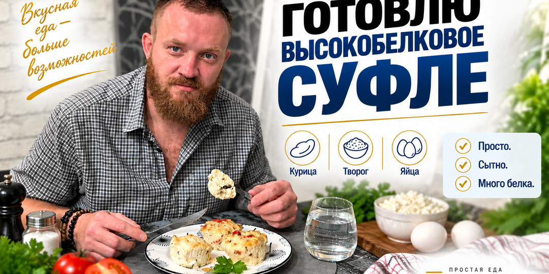 Готовлю высокобелковое суфле из курицы и творога: простой рецепт на несколько дней