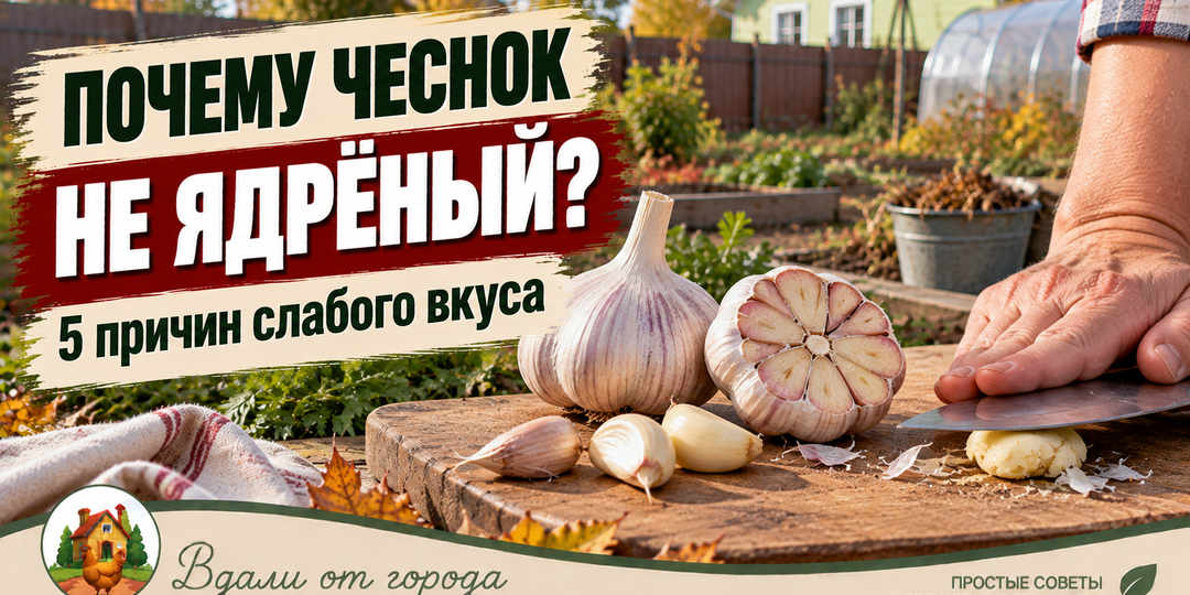 Почему чеснок вырос крупным, но не ядрёным: 5 причин слабого вкуса