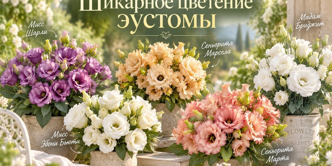 🌸 Шикарное цветение эустомы