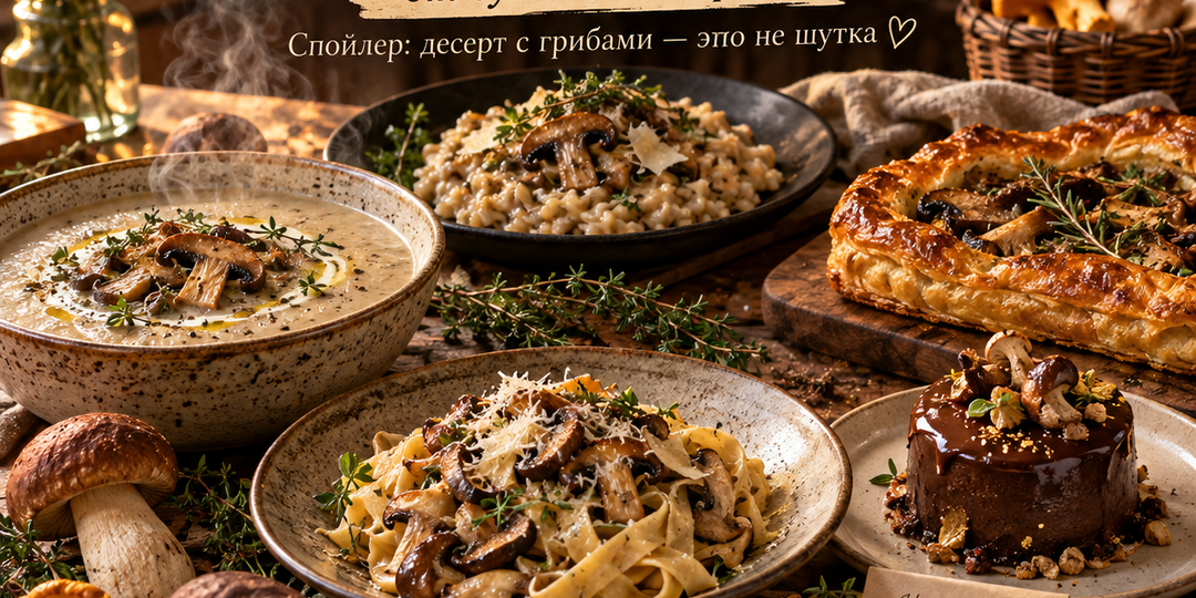 5 рецептов блюд с грибами, от супов до десертов. Спойлер: десерт с грибами — это не шутка