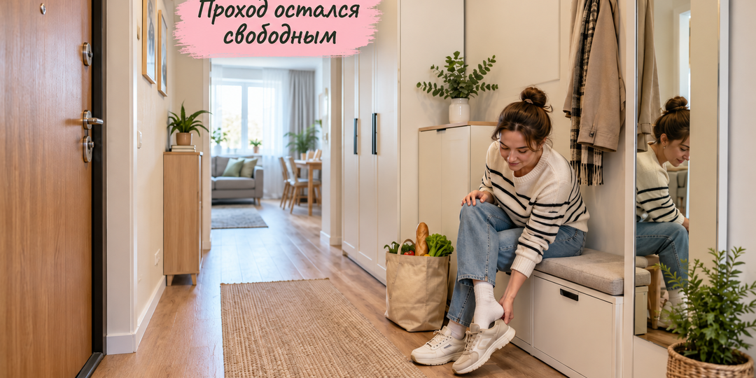 Прихожая 5 м²: 3 планировки со шкафом, обувницей и свободным проходом