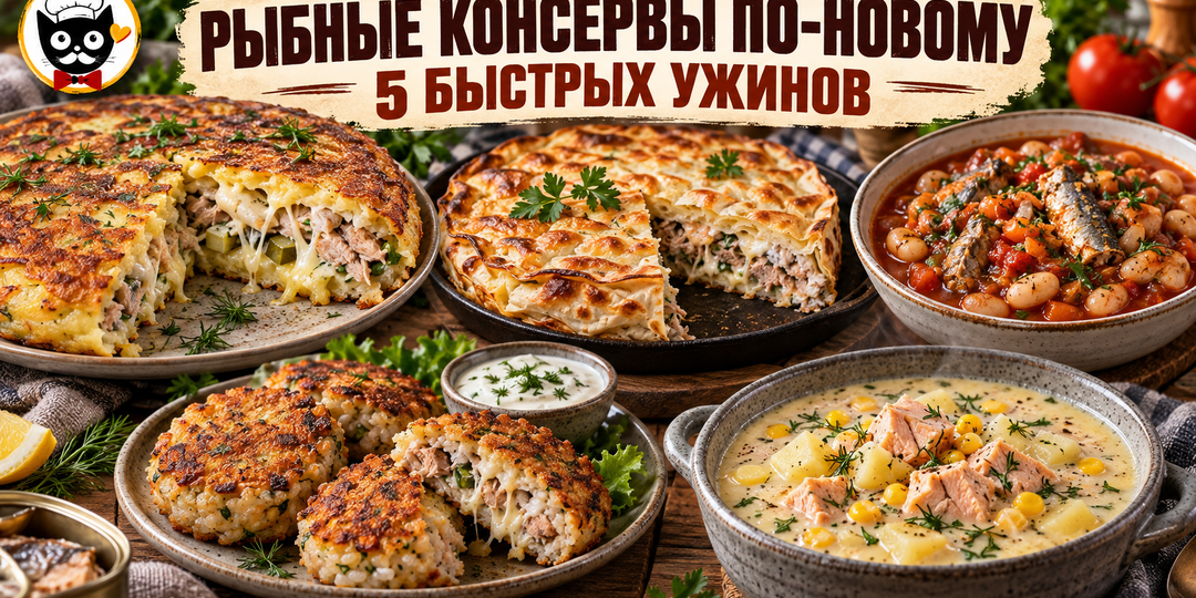Рыбные консервы по-новому: 5 быстрых ужинов, которые не похожи на привычные салаты