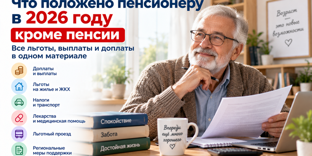 Что положено пенсионеру в 2026 году кроме пенсии: льготы, выплаты и доплаты