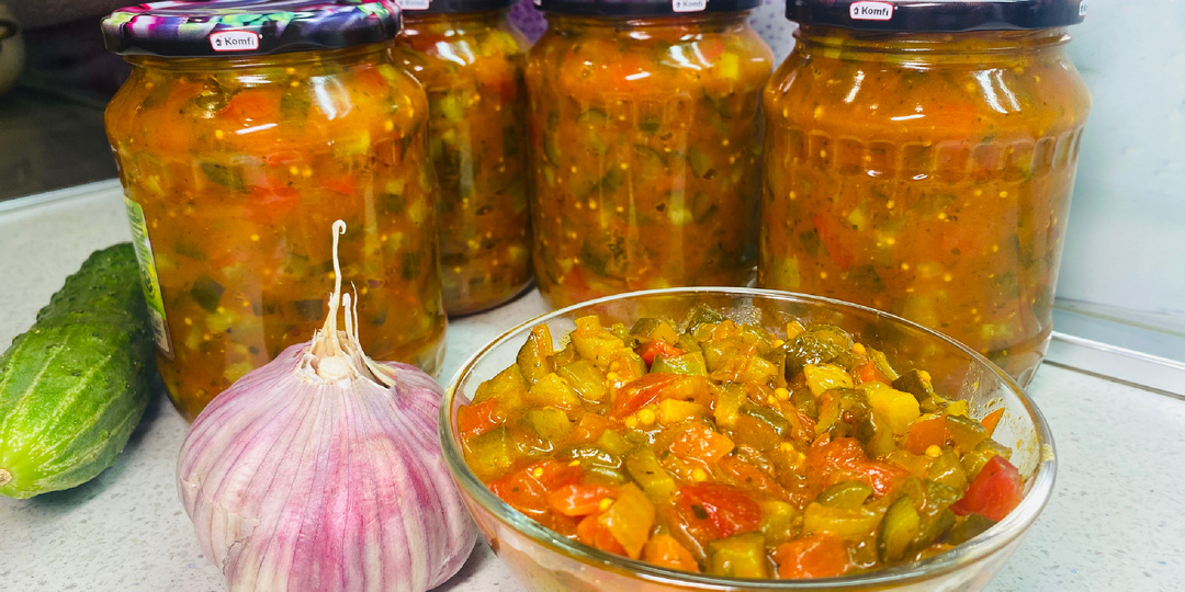 Вкусный салат из огурцов на зиму