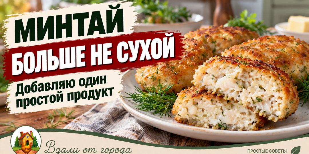 Минтай часто получается сухим. В котлеты добавляю один простой продукт - и они становятся совсем другими