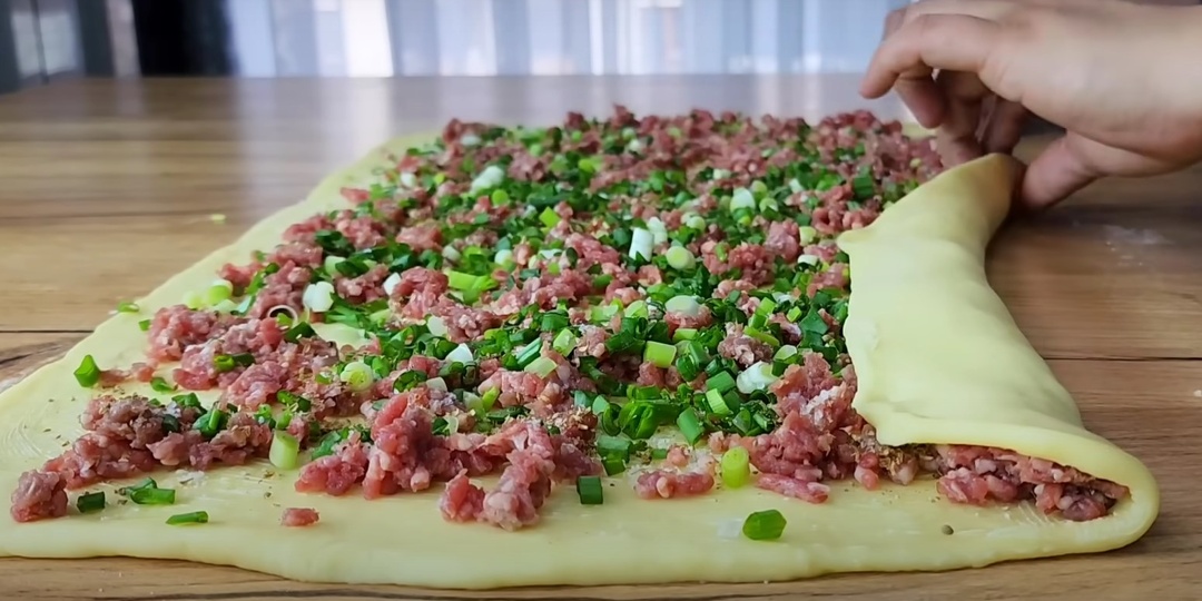 Творожный РУЛЕТ С МЯСОМ: тесто без дрожжей за 15 минут