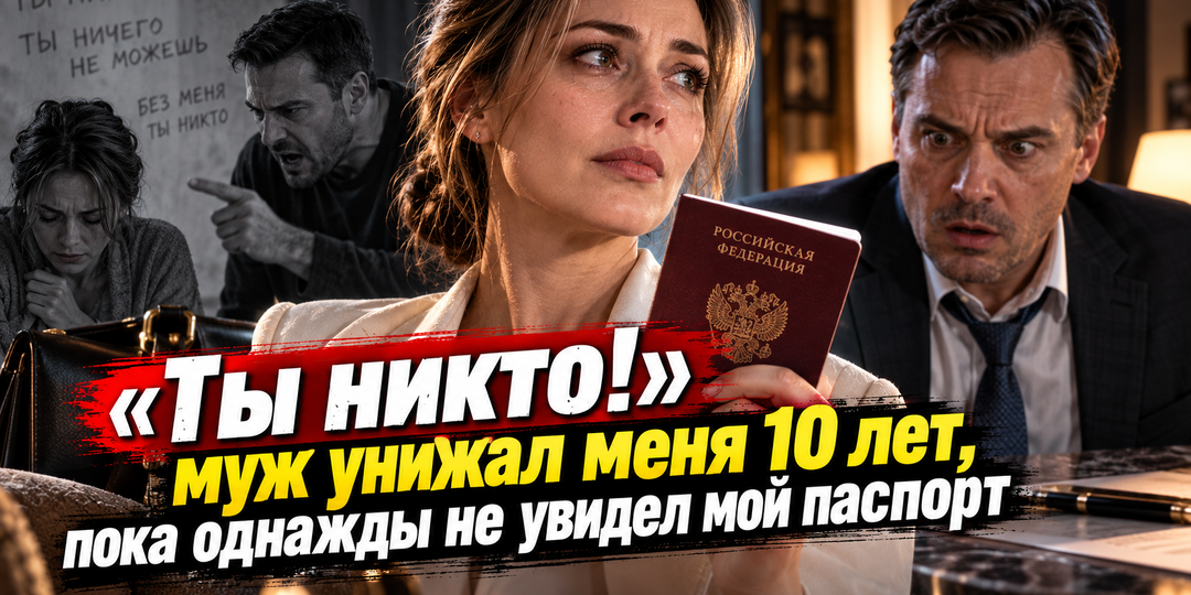 «Ты никто!»: муж унижал меня 10 лет, пока однажды не увидел мой паспорт