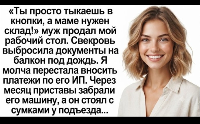 «Мама займёт твой кабинет, а работать будешь на кухне!» — муж даже не догадывался, что жена уже всё решила
