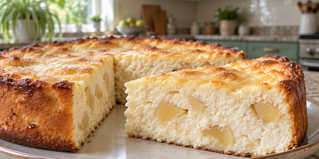 Творожная запеканка с яблоками: нежная внутри, но без мокрой середины