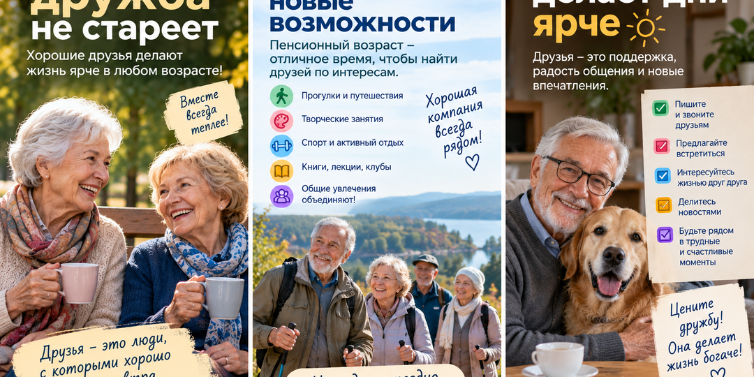 Пенсионер и дружба: почему с возрастом друзья становятся особенно важны
