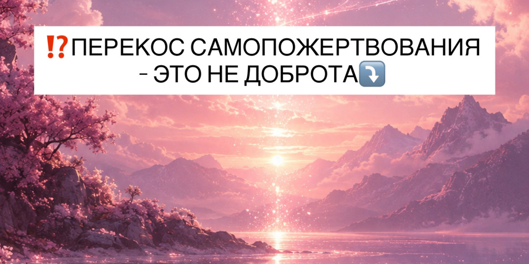 ⁉️ПЕРЕКОС САМОПОЖЕРТВОВАНИЯ - ЭТО НЕ ДОБРОТА⤵️