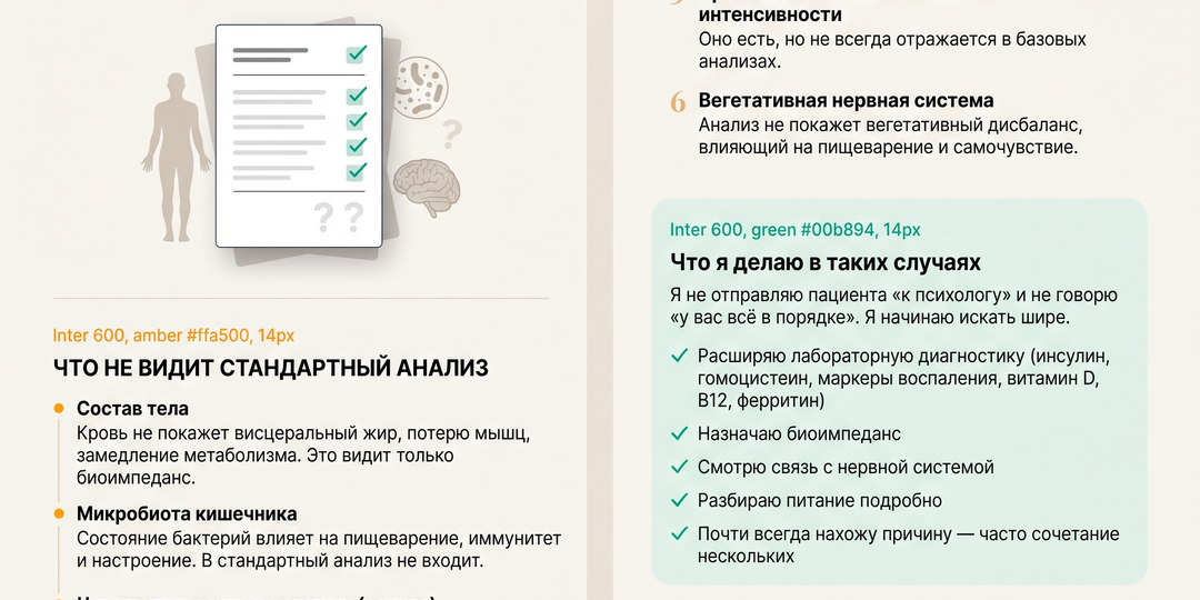 «Анализы в норме, но я болею». Что гастроэнтеролог ищет за пределами стандартных тестов