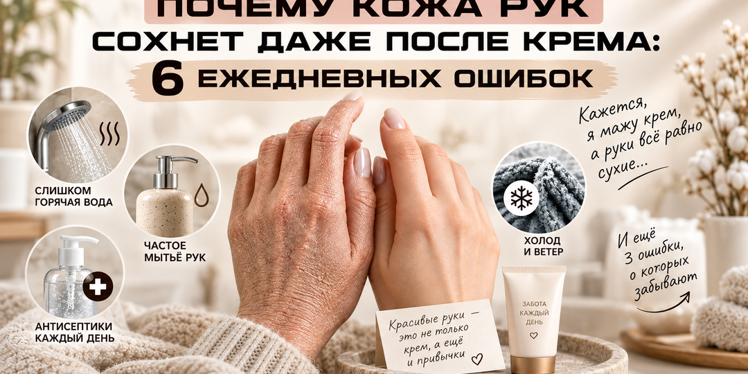 Почему кожа рук сохнет даже после крема: 6 ежедневных ошибок