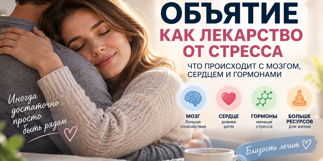 🤗 Объятие как лекарство от стресса: что происходит с мозгом, сердцем и гормонами