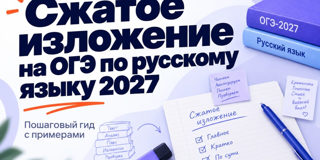 Сжатое изложение на ОГЭ по русскому языку 2027: подробное руководство по написанию, структуре, критериям оценивания и практическим примерам