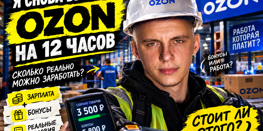Я снова вышел на ночную смену Ozon. На этот раз решил не уходить, пока не пойму, сколько здесь реально можно заработать
