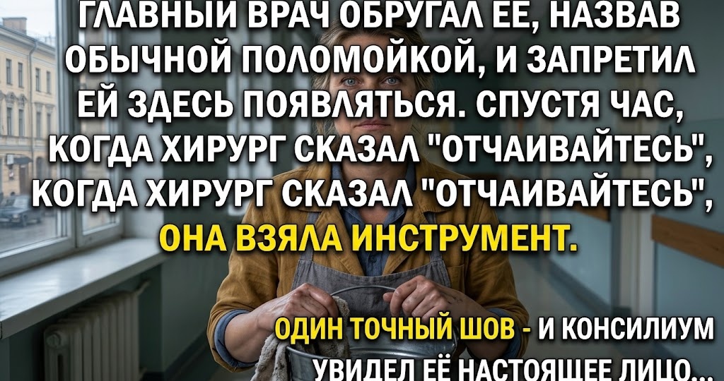 Она мыла полы в его операционной пять лет. Он кричал на неё. Потом она взяла скальпель