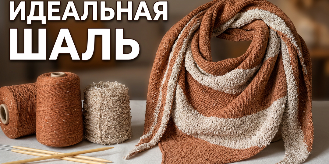 Шаль укороченными рядами спицами: подробный мастер-класс для начинающих