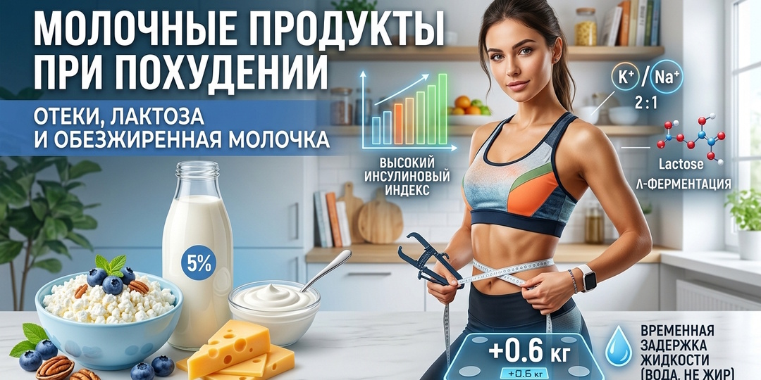 Молочные продукты при похудении: отеки, лактоза и обезжиренная молочка