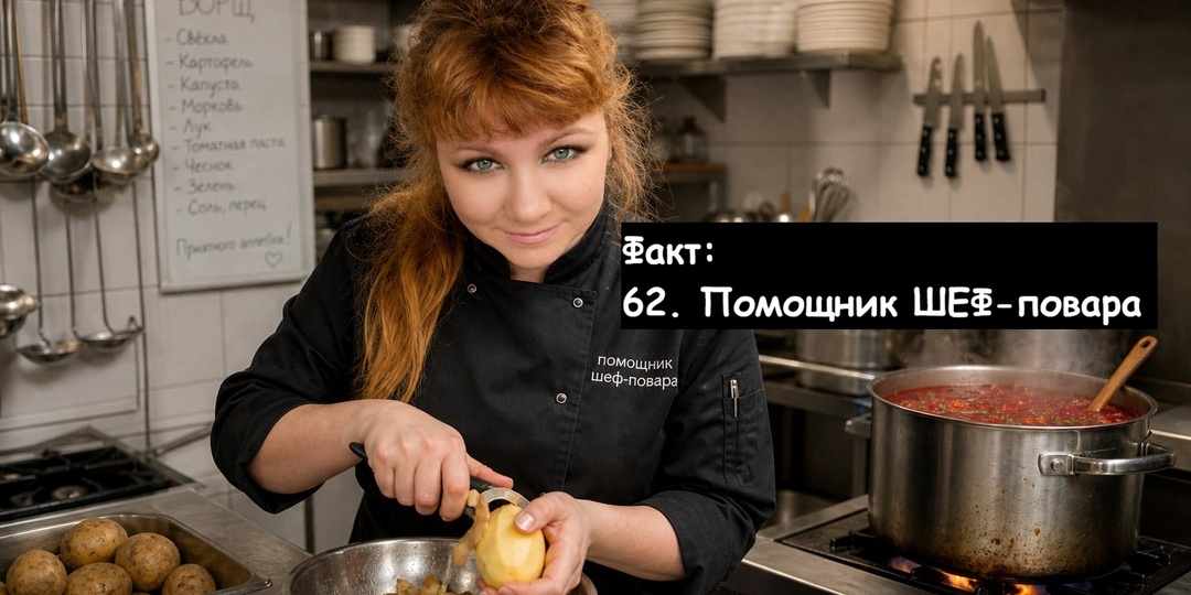 Факты обо мне (62): Про работу в столовой, где я была помощником шеф-повара