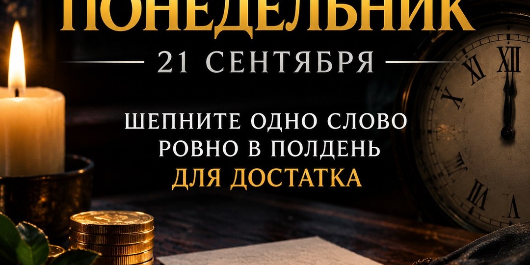 Роковой понедельник 21 сентября: шепните одно слово ровно в полдень для достатка.