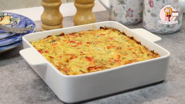 Сытная запеканка из кабачков с картофелем
