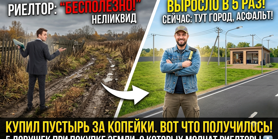 Купил «неликвид», над которым ржали все риелторы: как мой дешёвый участок подорожал в 5 раз